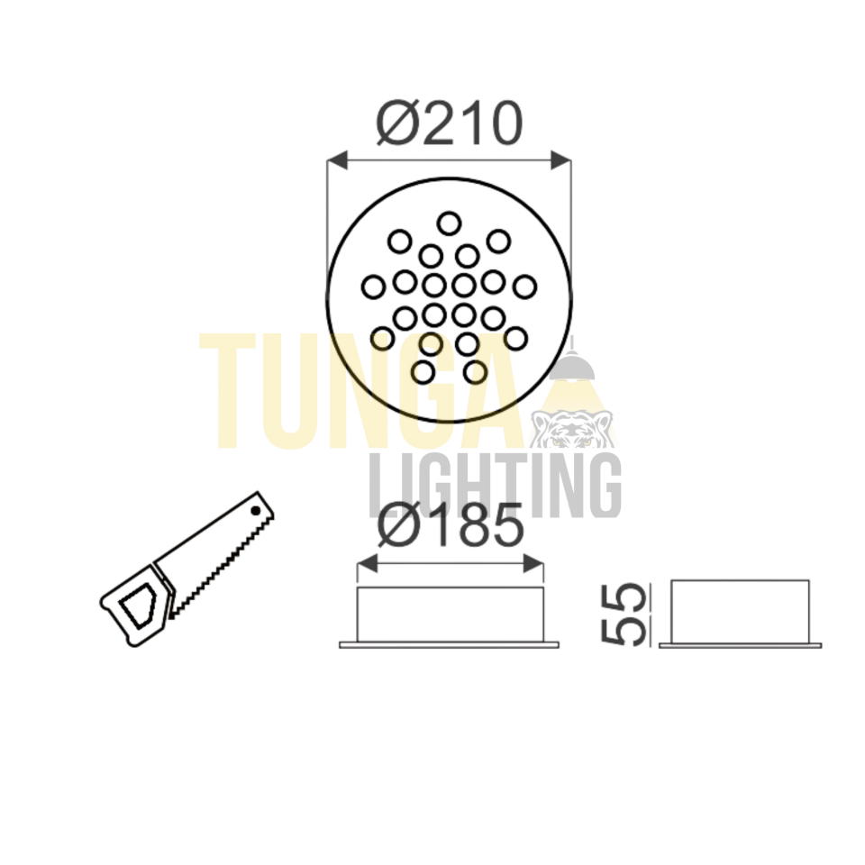 Animasyon Kuyumcu Armatürü Yuvarlak 210Ø 30W