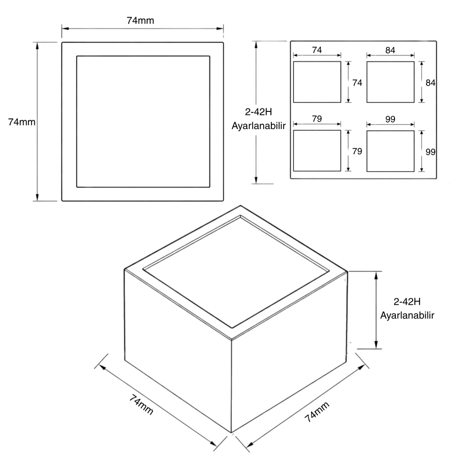 Petek Armatür 8W Yükseklik Ayarlı