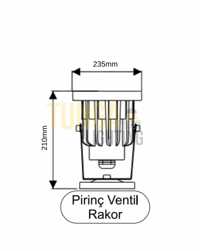 36W Bahçe Cephe Armatürü IP65 220V Pirinç Ventil