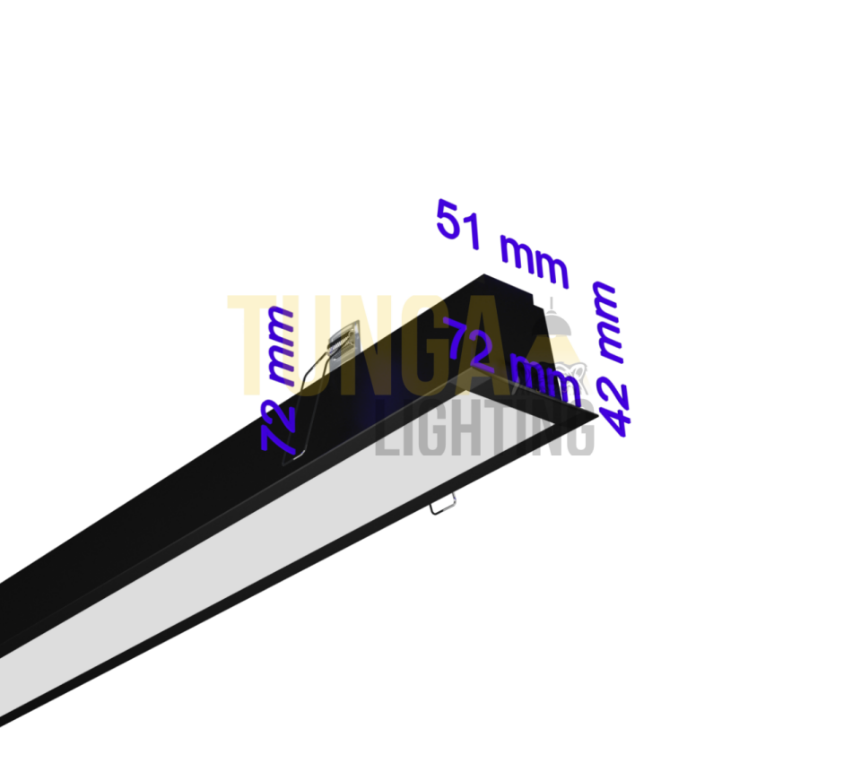 Sıva Altı Lineer Led Armatür 30W/M 72x42x51 Kasa