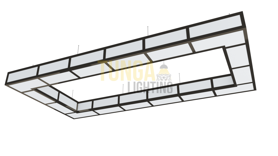 Grid Dikdörtgen Sarkıt Aydınlatma LED Armatür 100x198 cm 350W