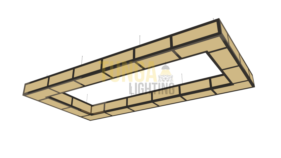 Grid Dikdörtgen Sarkıt Aydınlatma LED Armatür 100x198 cm 350W