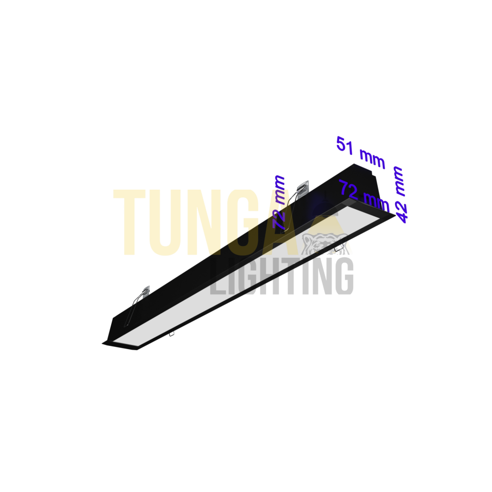 Sıva Altı Lineer Led Armatür 30W/M 72x42x51 Kasa