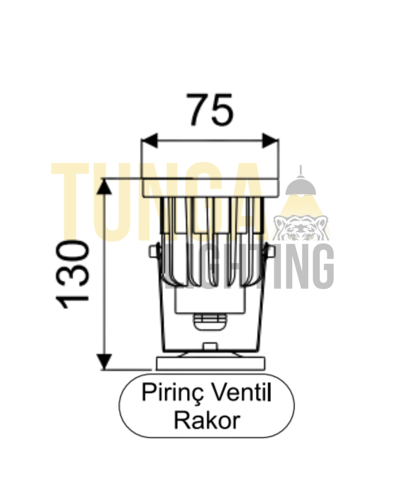 3W Bahçe / Cephe Armatürü | 12V-220V | IP65 | CE | Pirinç Ventil Rakor