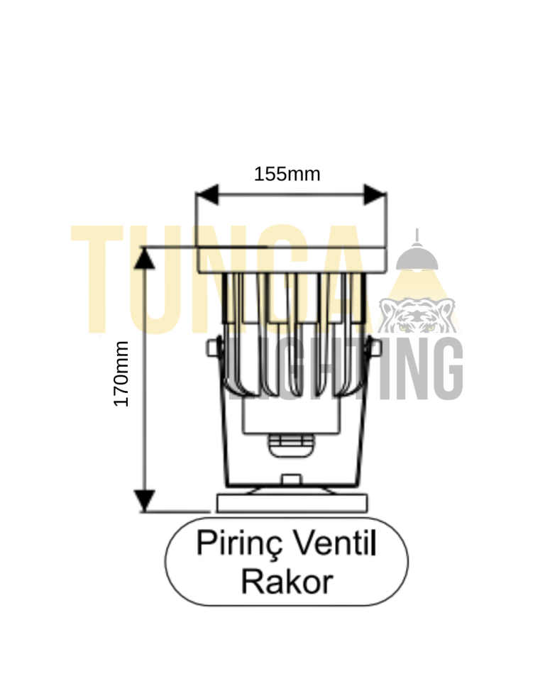 12 Bahçe / Cephe Armatürü | 220V | IP65 | CE | Pirinç Ventil Rakor