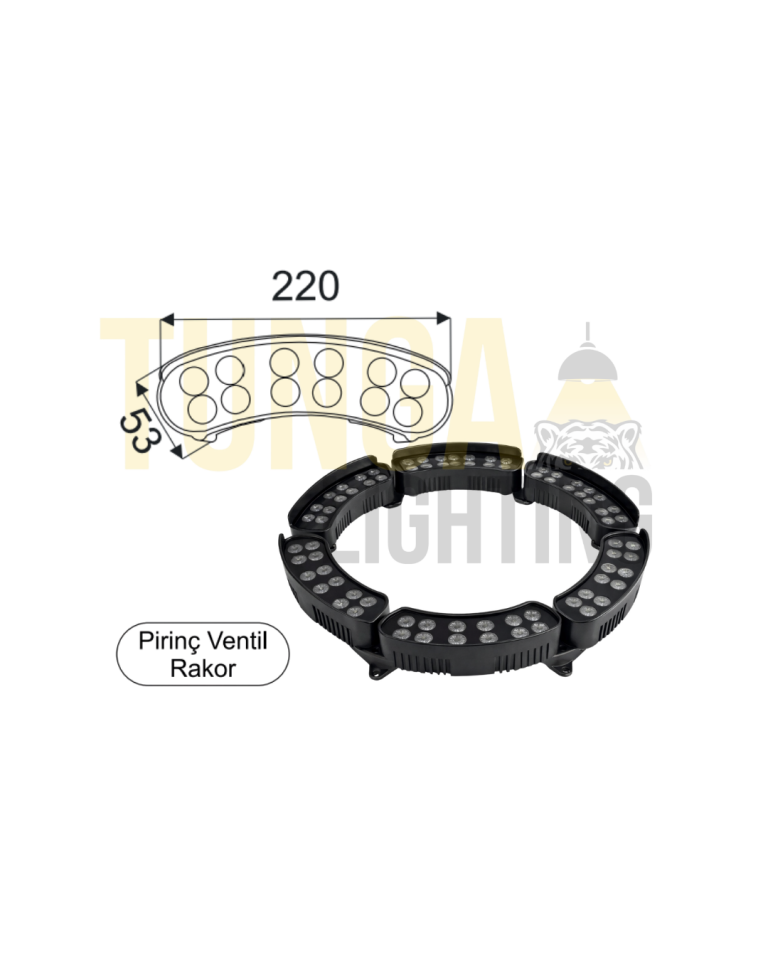 12W Ağaç Aydınlatma Armatürü Pirinç Ventil Rekorlu